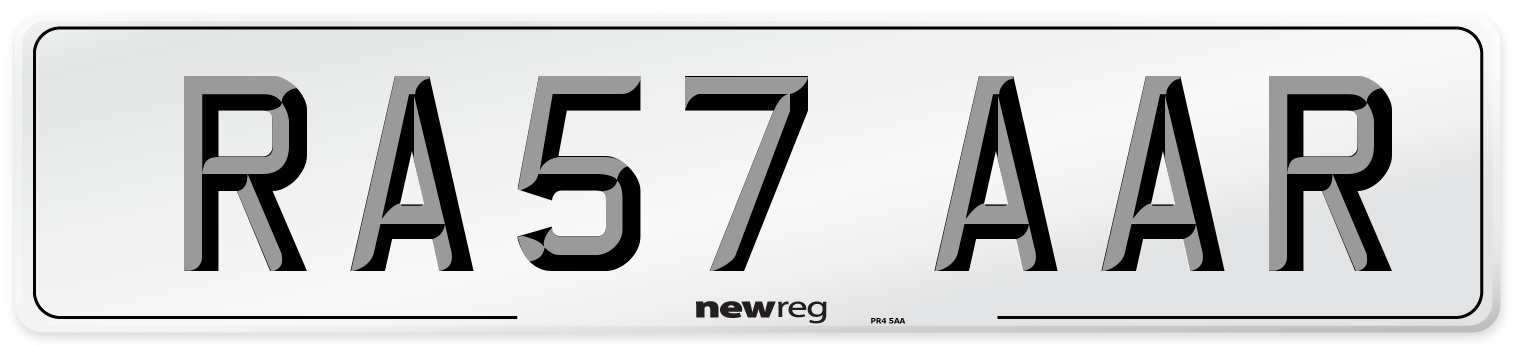 RA57 AAR Number Plate from New Reg